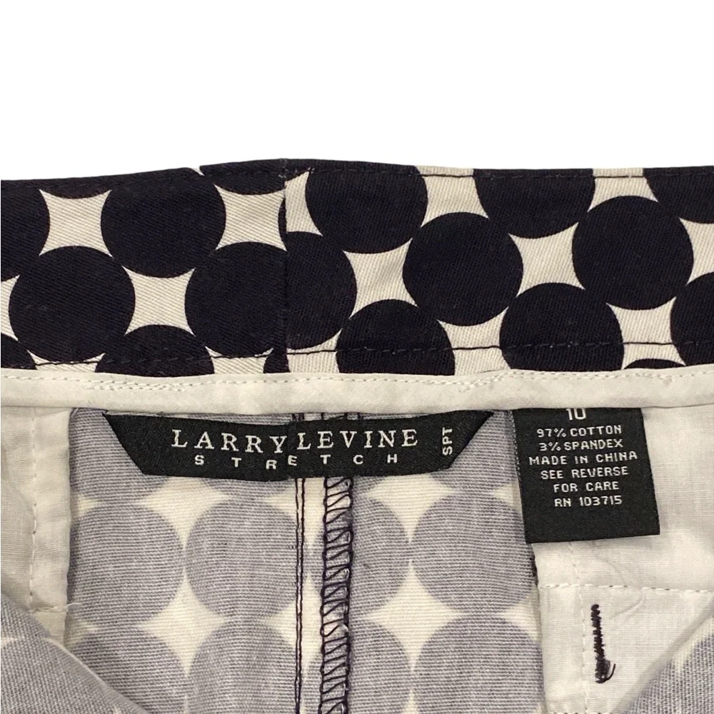 Larry Levine Stretch Black & White Geometric Print Skirt - New - Size 10